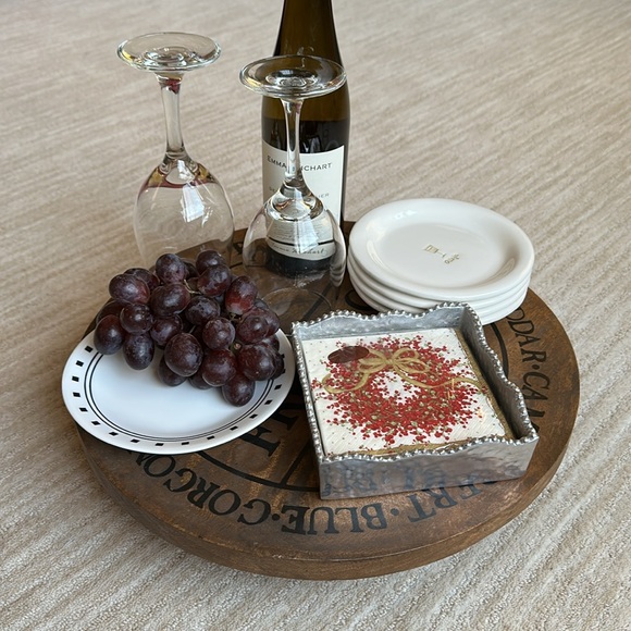 16" Lazy Susan Fromage Cheese Board Serving Tray Turn Table - Picture 1 of 14